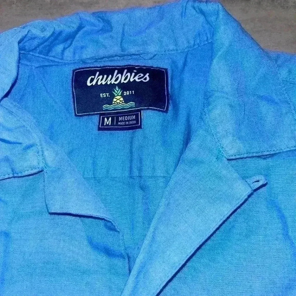 Chubbies the big blue linen sunday shirt Size M - Picture 4 of 7